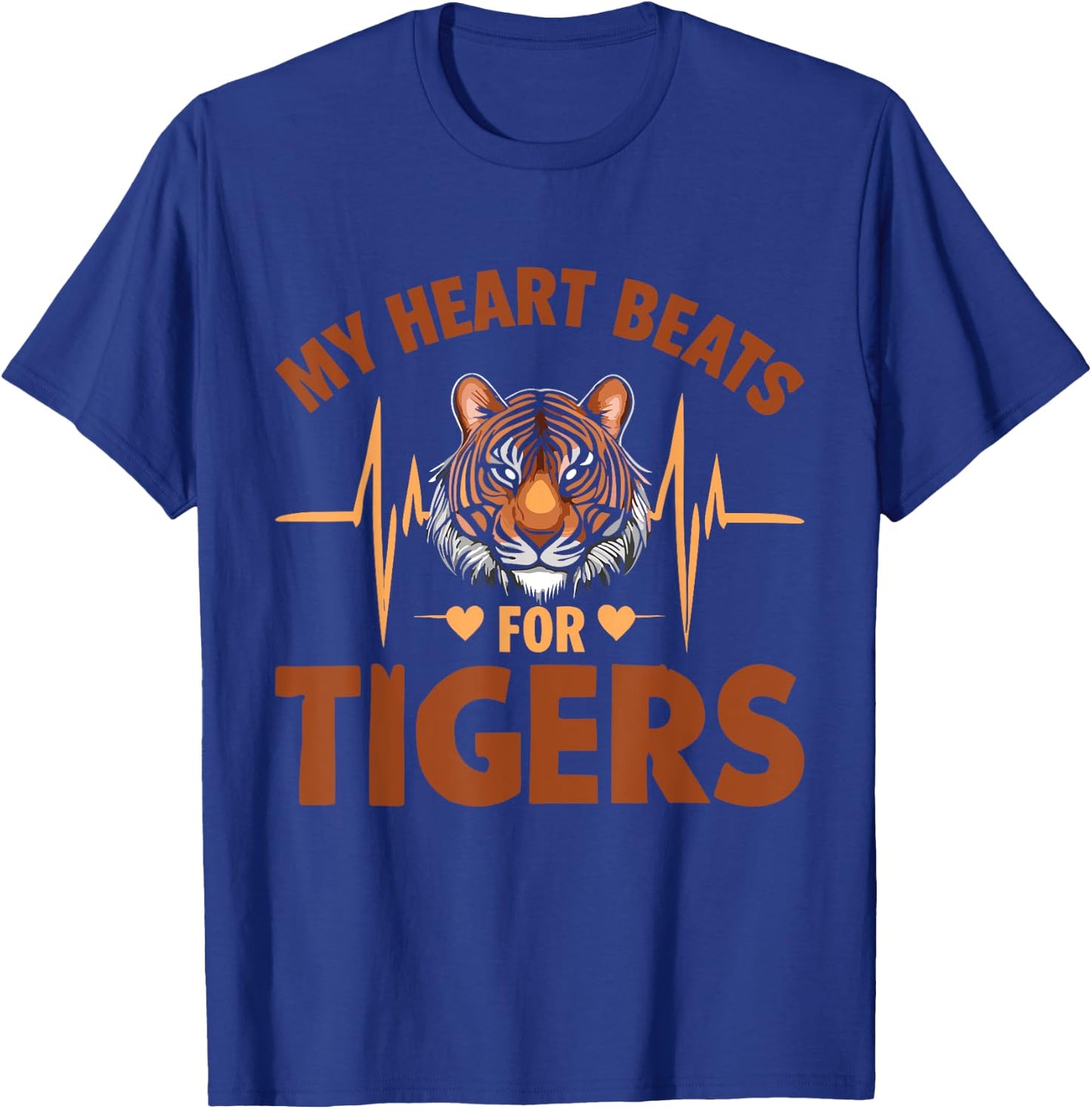 Tiger Wild Cat My Heart Beats For Tigers T-Shirt - T-Shirt | Royal