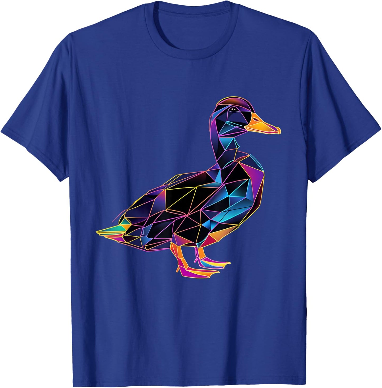 Duck Polygon Colorful Waterfowl Mallard Duck Lover T-Shirt - T-Shirt | Royal