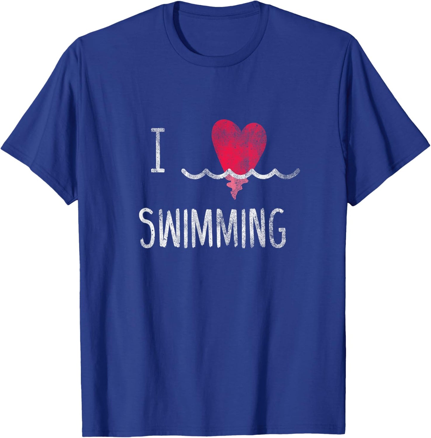 Vintage I Love Swimming Shirt - Swim Family Swimmer T-Shirt - T-Shirt | Royal