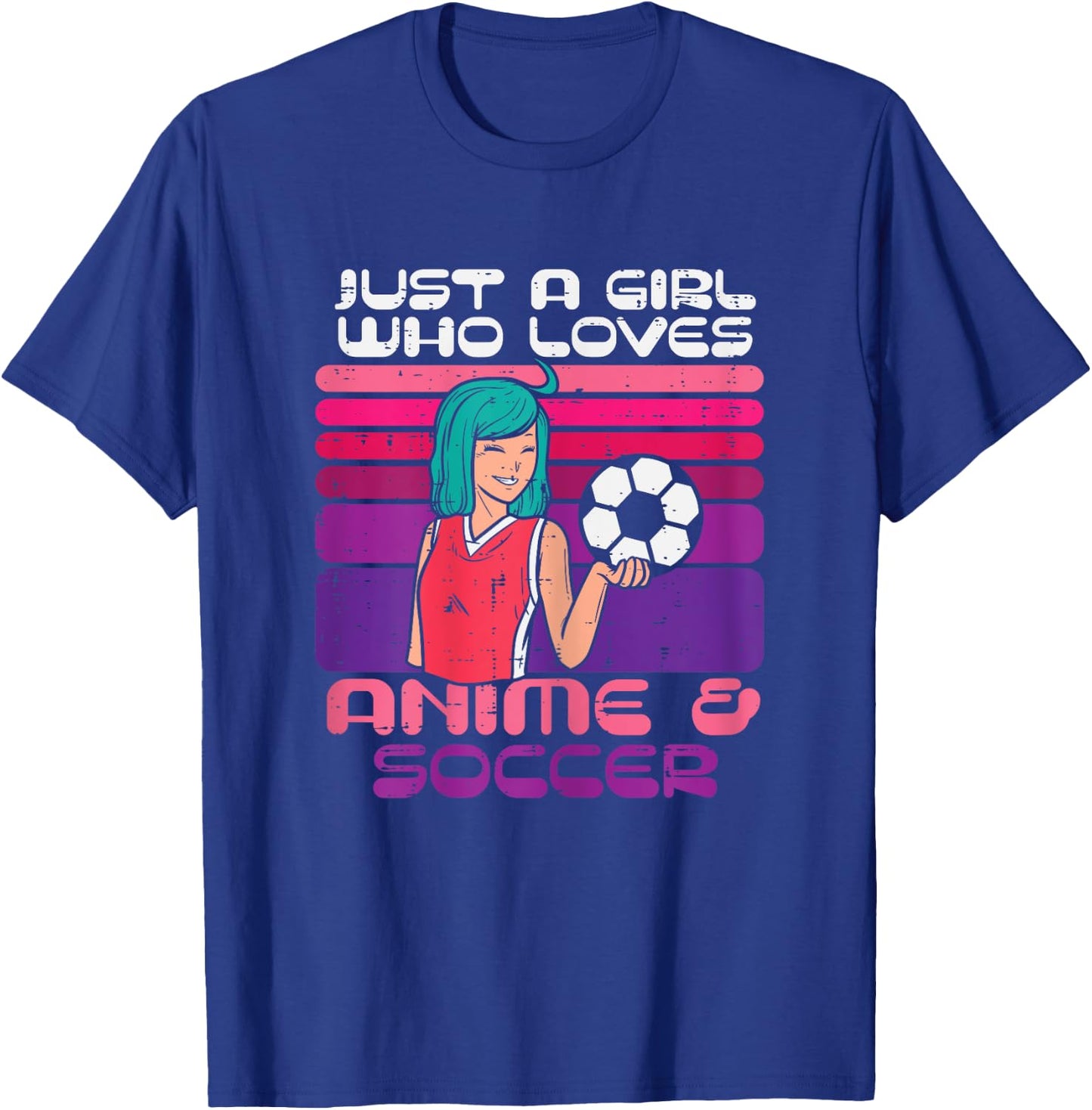Girl Who Loves Anime Soccer Football Japaese Manga Otaku T-Shirt - T-Shirt | Royal