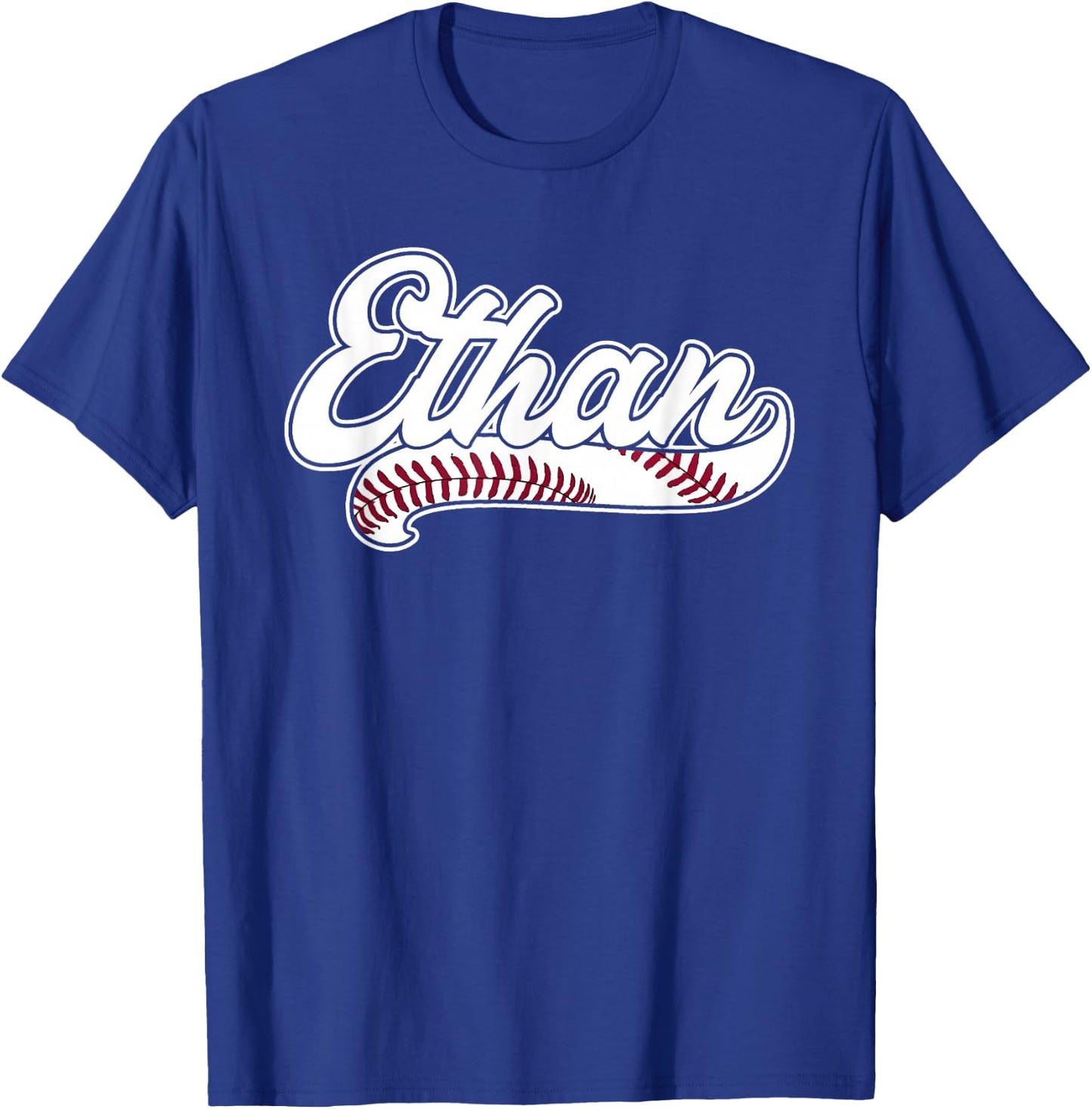 Ethan Personalized Baseball Fan Birthday Name T-Shirt - T-Shirt | Royal