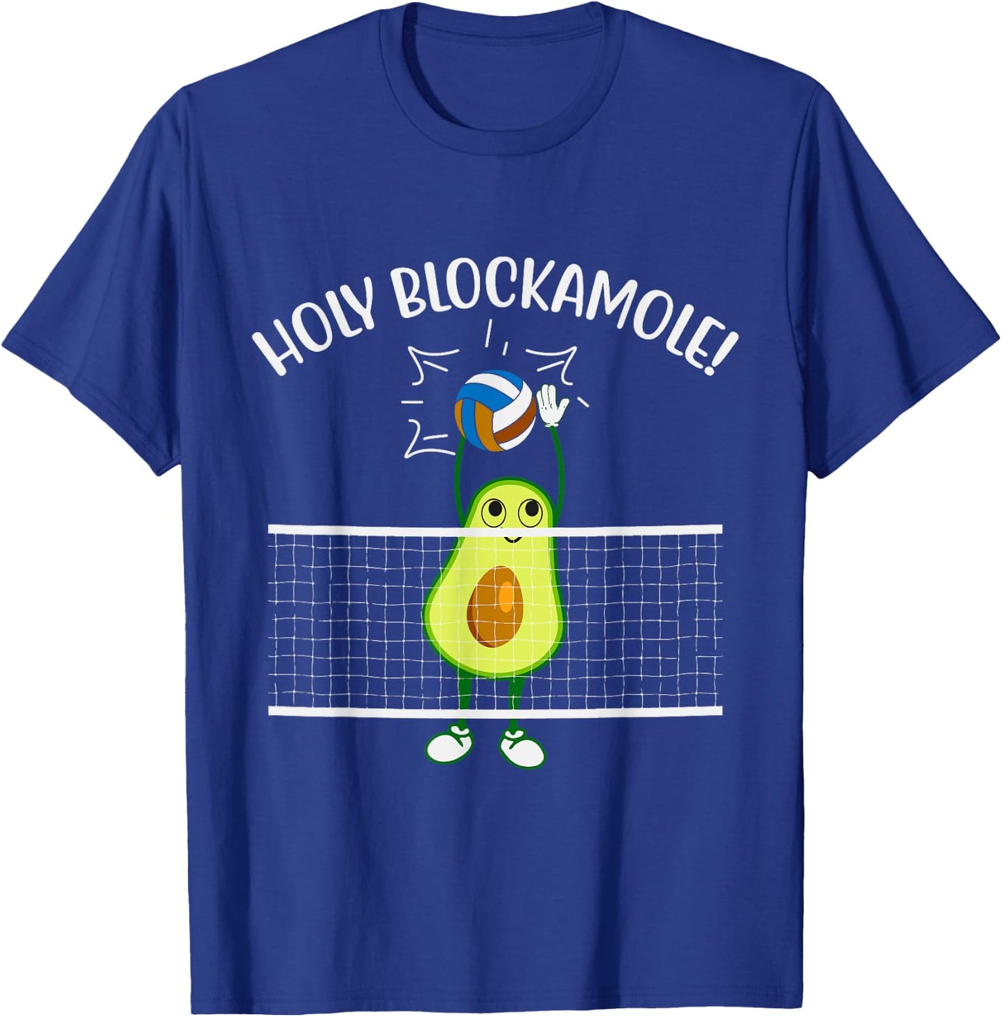 Holy Blockamole Volleyball Men Women Kids Volleyball Avocado T-Shirt - T-Shirt | Royal