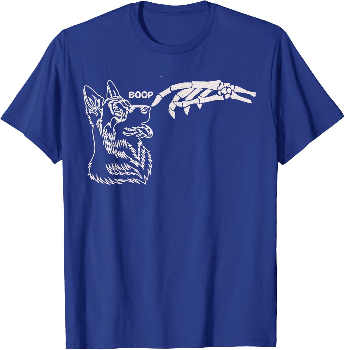 Cute Dog Skeleton Hand Boop Halloween Women Girls Kids T-Shirt - T-Shirt | Royal