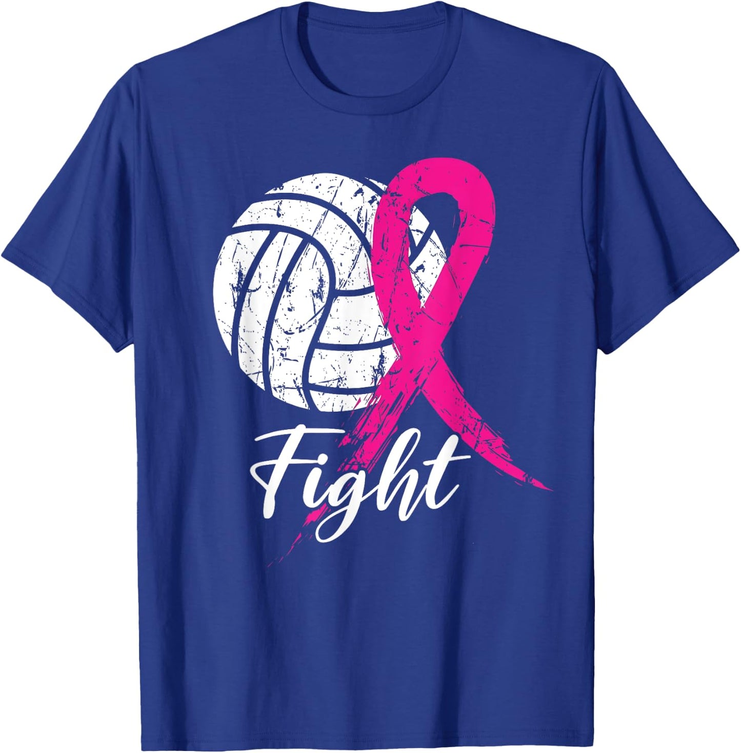 Fight Breast Cancer Volleyball Pink Ribbon Awareness Women T-Shirt - T-Shirt | Royal