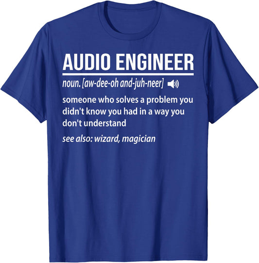 Volume VU Meter Vintage Audio Engineer Recording Studio T-Shirt - T-Shirt | Royal