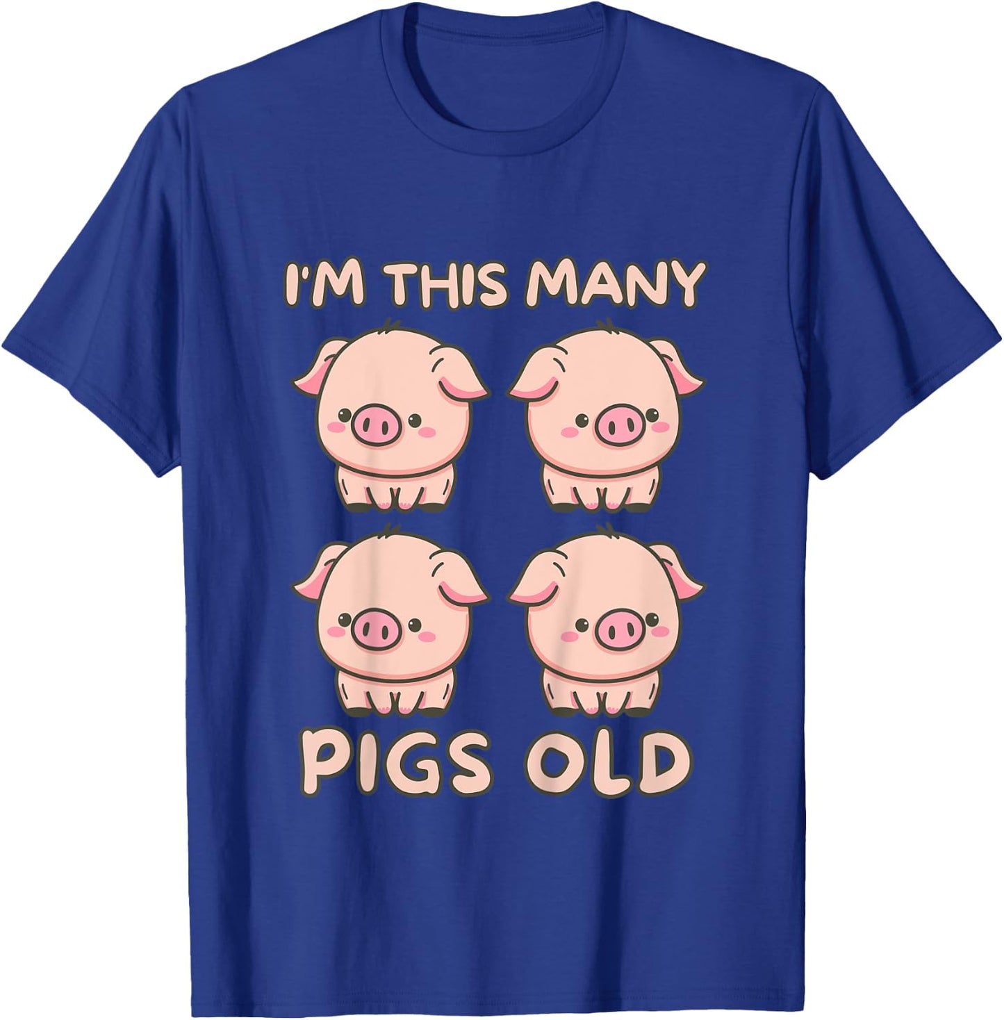 Kids I'm This Many Pigs Old - 4th Birthday Pig 4 Years Old Bday T-Shirt - T-Shirt | Royal