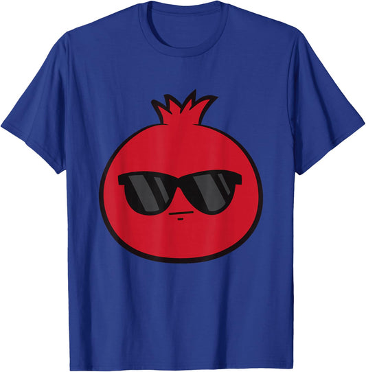 Cool Pomegranate With Sunglasses Funny Pomegranate T-Shirt - T-Shirt | Royal