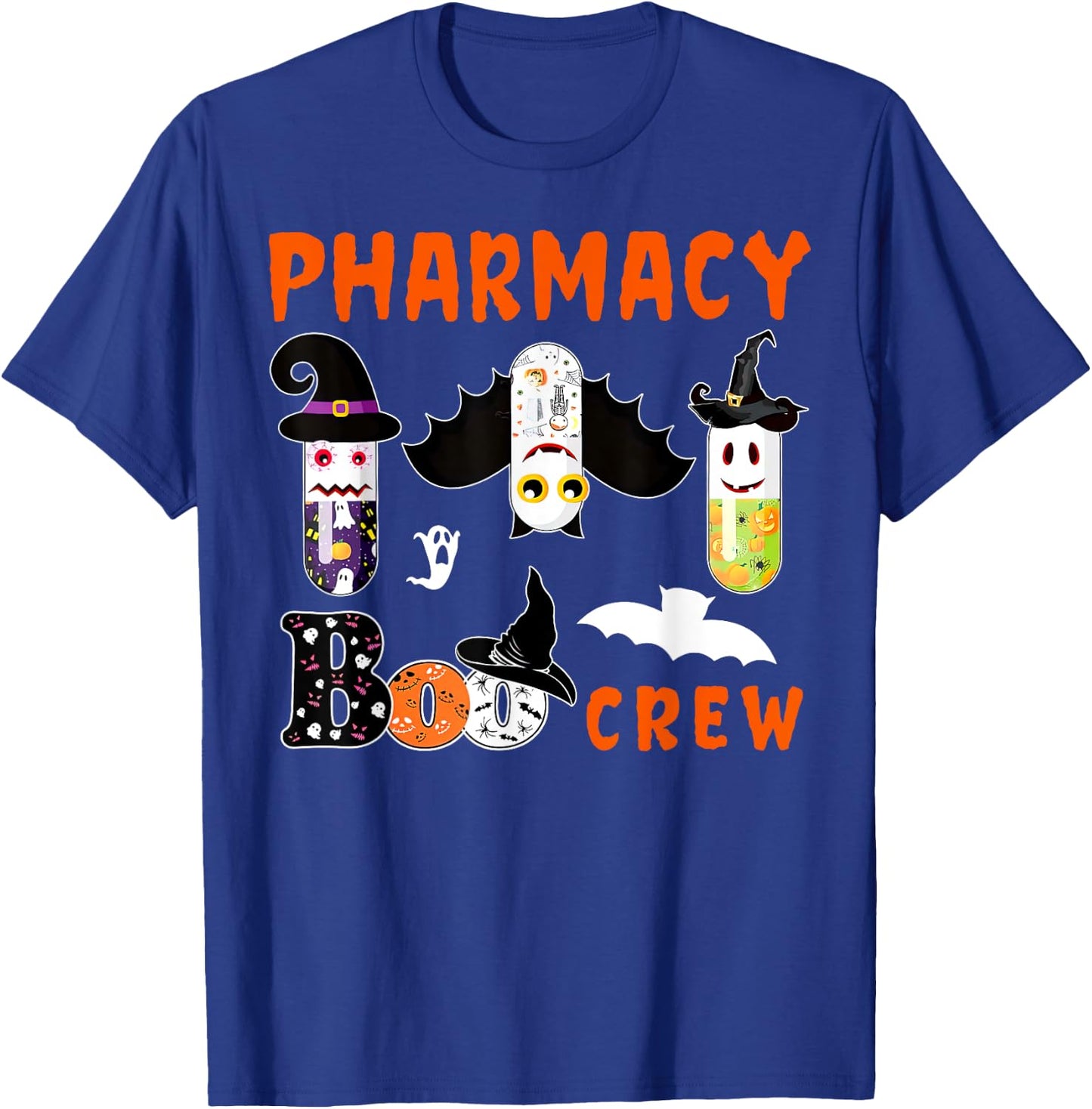 Pharmacy Boo Crew Pills Pharmacist Spooky Halloween Costume T-Shirt - T-Shirt | Royal