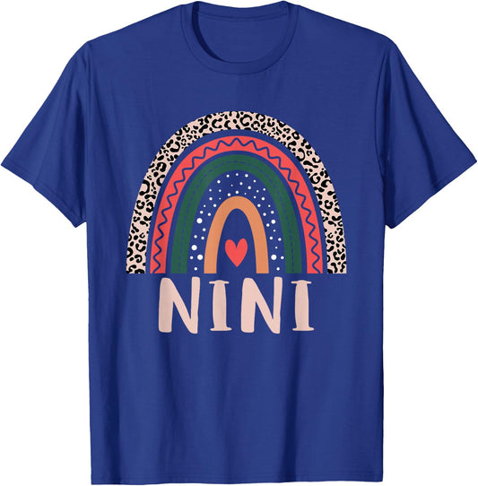 Nini Rainbow Grandma Grandmother Women Mothers Day Nini T-Shirt - T-Shirt | Royal