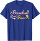 Retro Funny Drinking Vintage Baseball and Beer Apparel Lover T-Shirt - T-Shirt | Royal