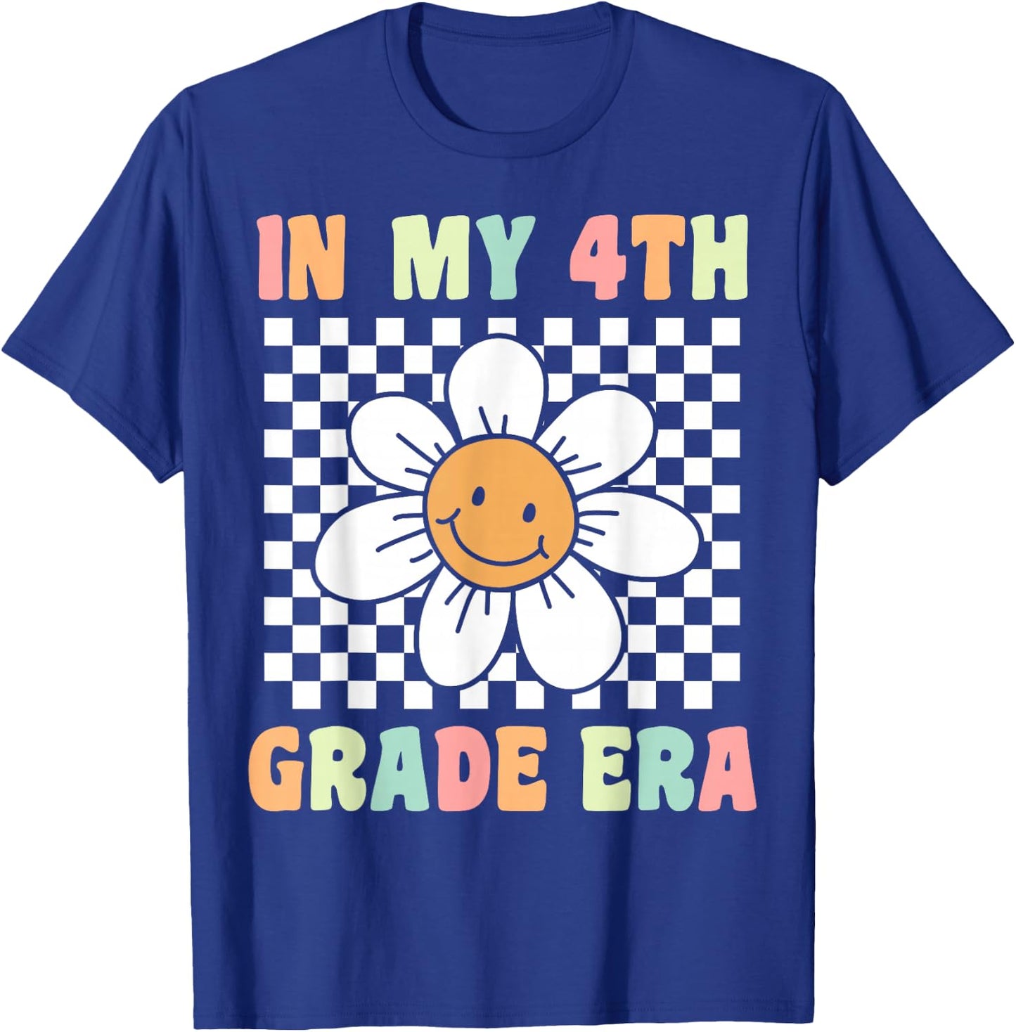 In My 4th Grade Era Cute Groovy Fourth Grade Back to School T-Shirt - T-Shirt | Royal