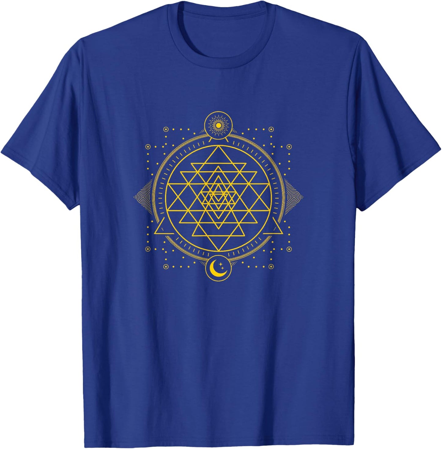 Sri Yantra Geometry Chakra Sun and Moon T-Shirt - T-Shirt | Royal