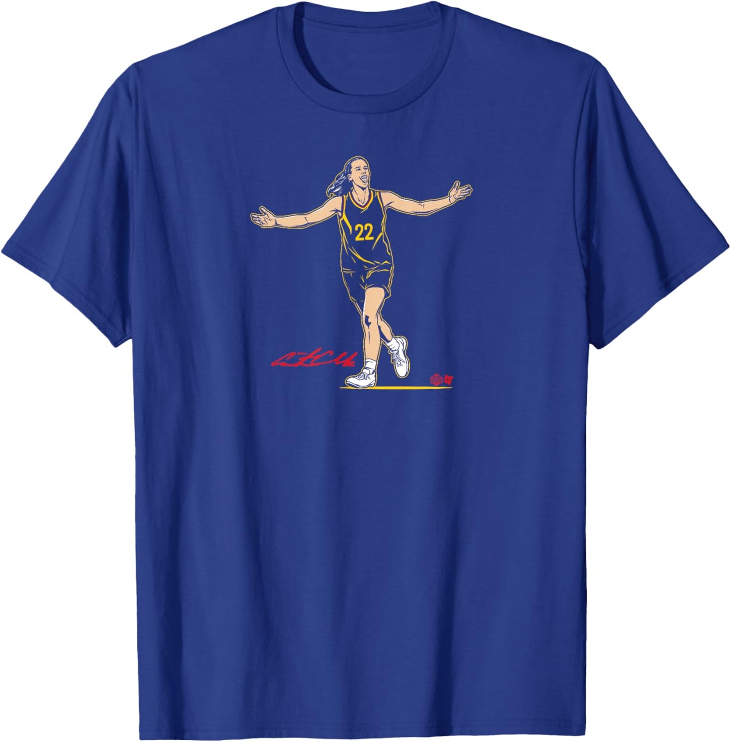 BreakingT Caitlin Clark: Superstar Pose - Indiana Basketball , Small, Blue T-Shirt - T-Shirt | Royal