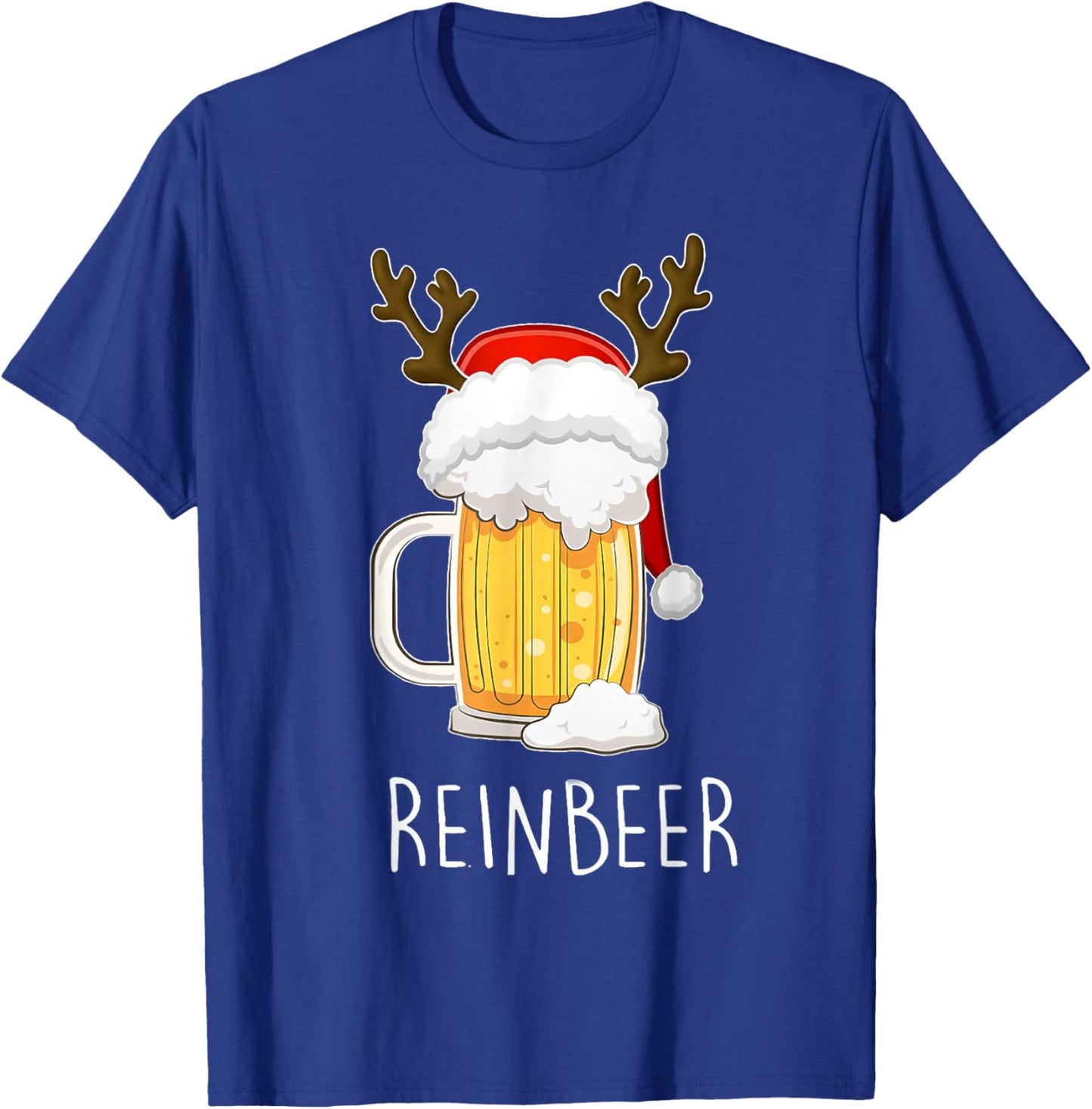Reinbeer Winedeer Beer Wine Reindeer Christmas Xmas Couples T-Shirt - T-Shirt | Royal