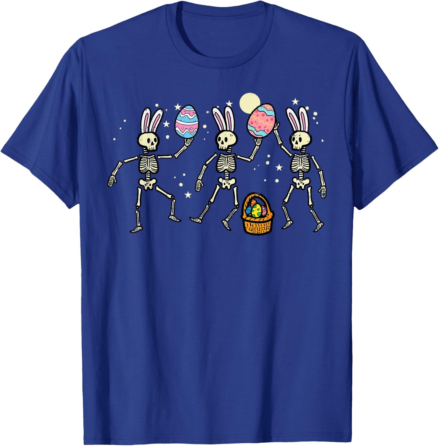 Easter Skeletons Dancing Eggs Funny Bones Men Women Kids T-Shirt - T-Shirt | Royal