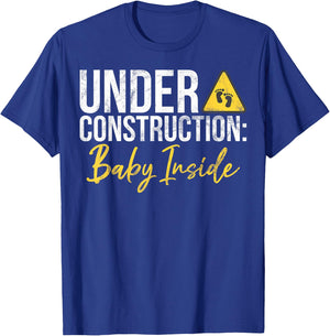 Under Construction Baby Inside Baby Shower T-Shirt - T-Shirt | Royal