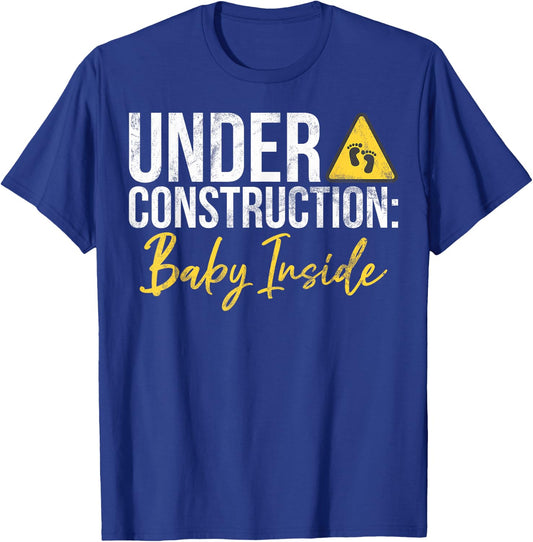 Under Construction Baby Inside Baby Shower T-Shirt - T-Shirt | Royal