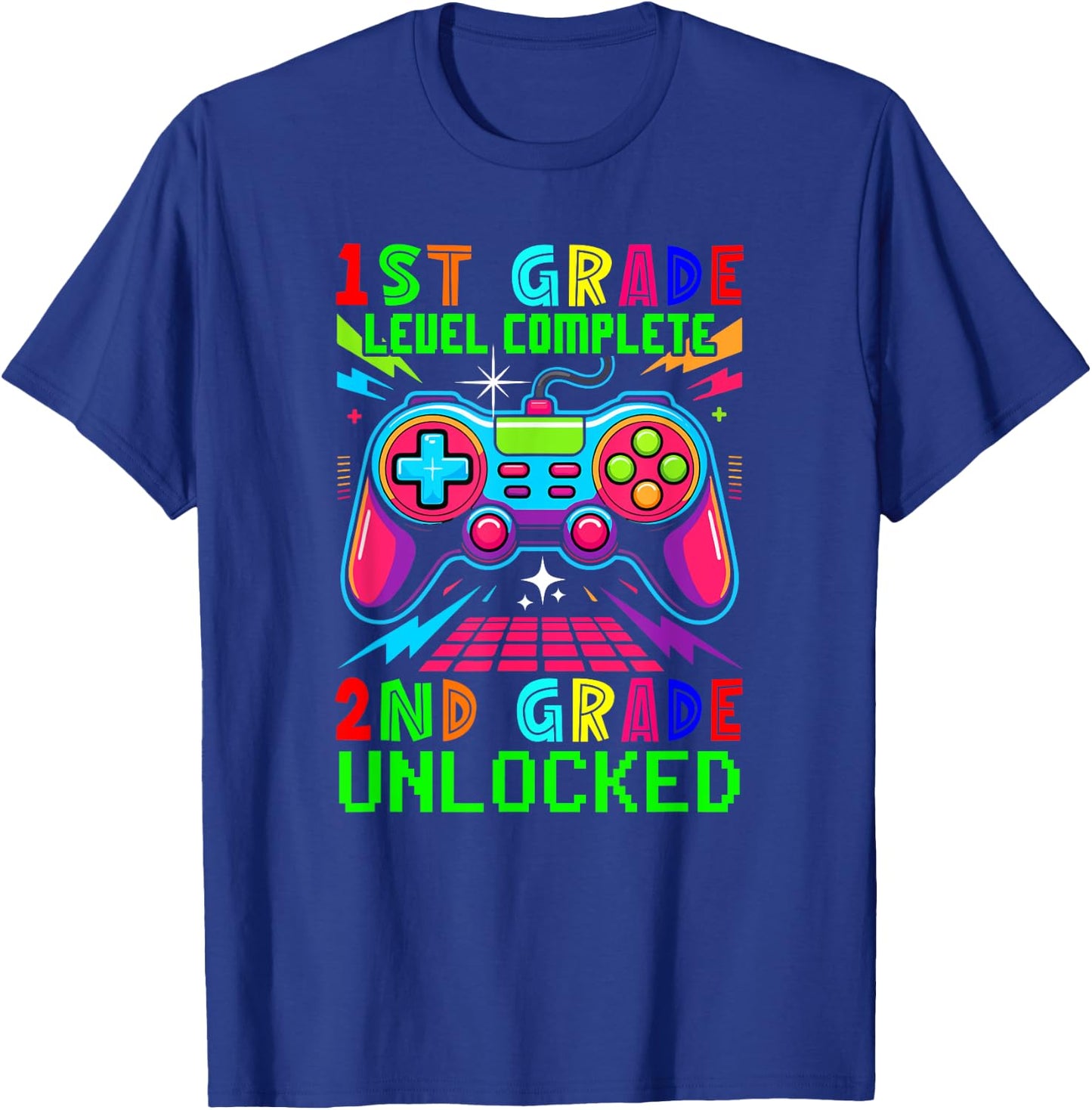1st Grade Level Complete 2nd Grade Unlocked Gamer Students T-Shirt - T-Shirt | Royal