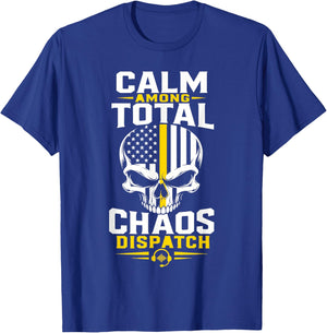 911 Dispatcher Thin Gold Line 911 Emergency Operator T-Shirt - T-Shirt | Royal