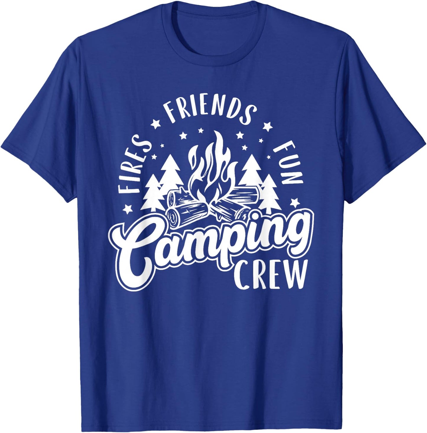 Fires Friends Fun Camping Crew Summer Camp Campfire Vacation T-Shirt - T-Shirt | Royal
