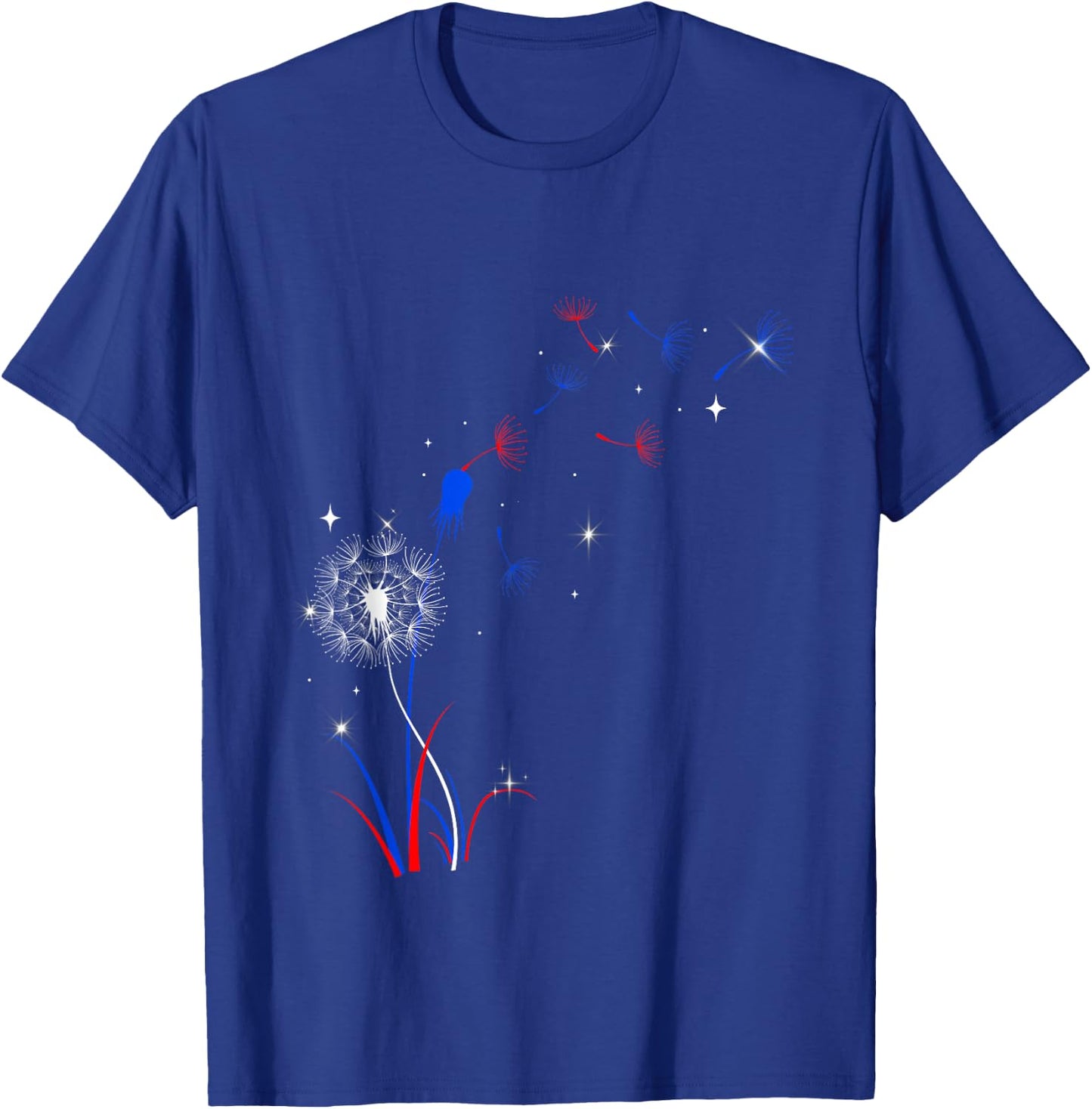 Dandelion 4th Of July Cute Flower American Patriotic T-Shirt - T-Shirt | Royal