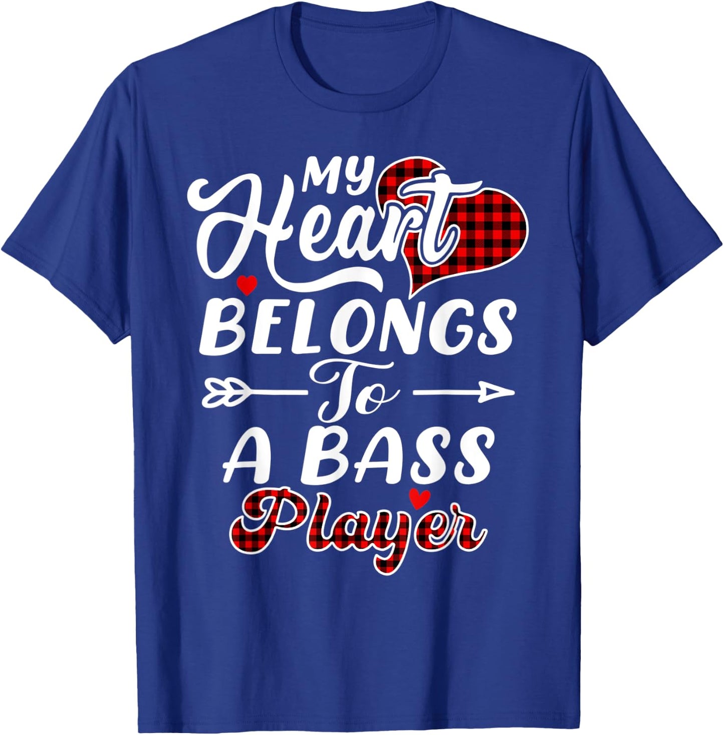 My Heart Belongs To A Bass Player Shirt Funny Valentines Day T-Shirt - T-Shirt | Royal
