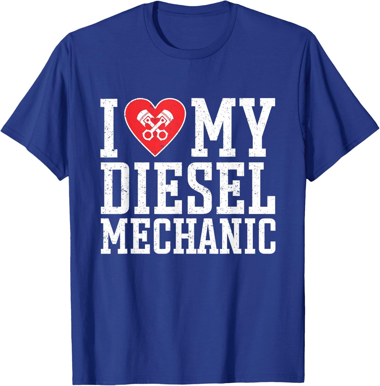 Vintage Mechanic I Love My Diesel Mechanic Girlfriend Wife T-Shirt - T-Shirt | Royal