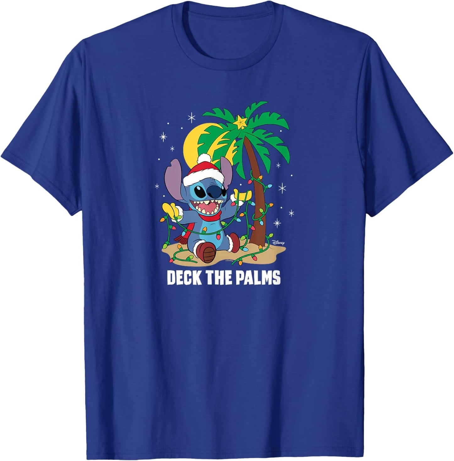 Lilo & Stitch - Deck The Palms T-Shirt - T-Shirt | Royal