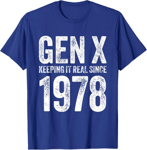 Generation X 1978 Men Women Vintage Since 1978 Gen X T-Shirt - T-Shirt | Royal