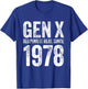 Generation X 1978 Men Women Vintage Since 1978 Gen X T-Shirt - T-Shirt | Royal