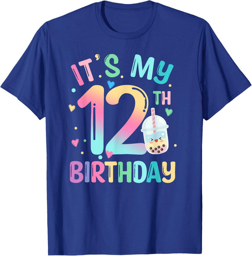 It's My 12th Birthday Bubble Boba Tea Party 12 Year Old Girl