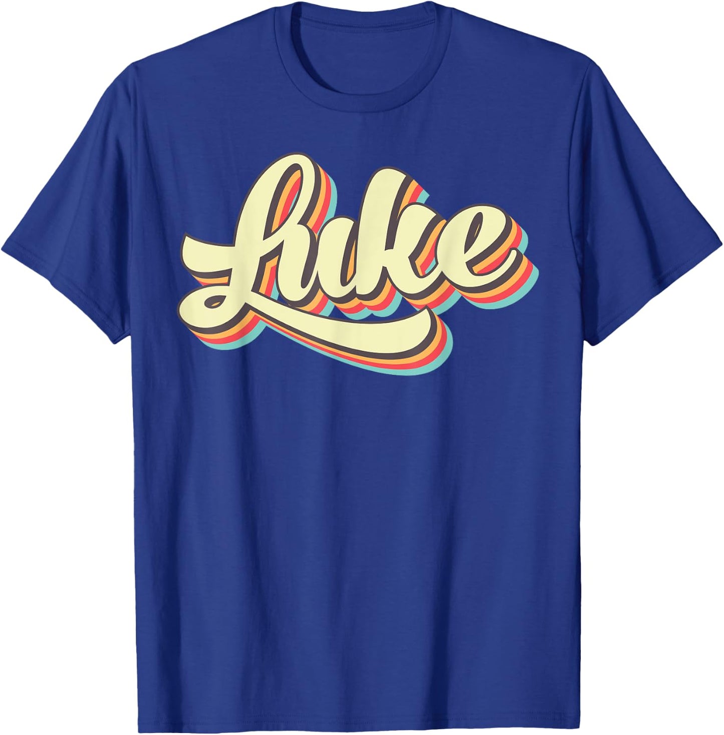 Luke Retro Art Baseball Font Vintage T-Shirt - T-Shirt | Royal