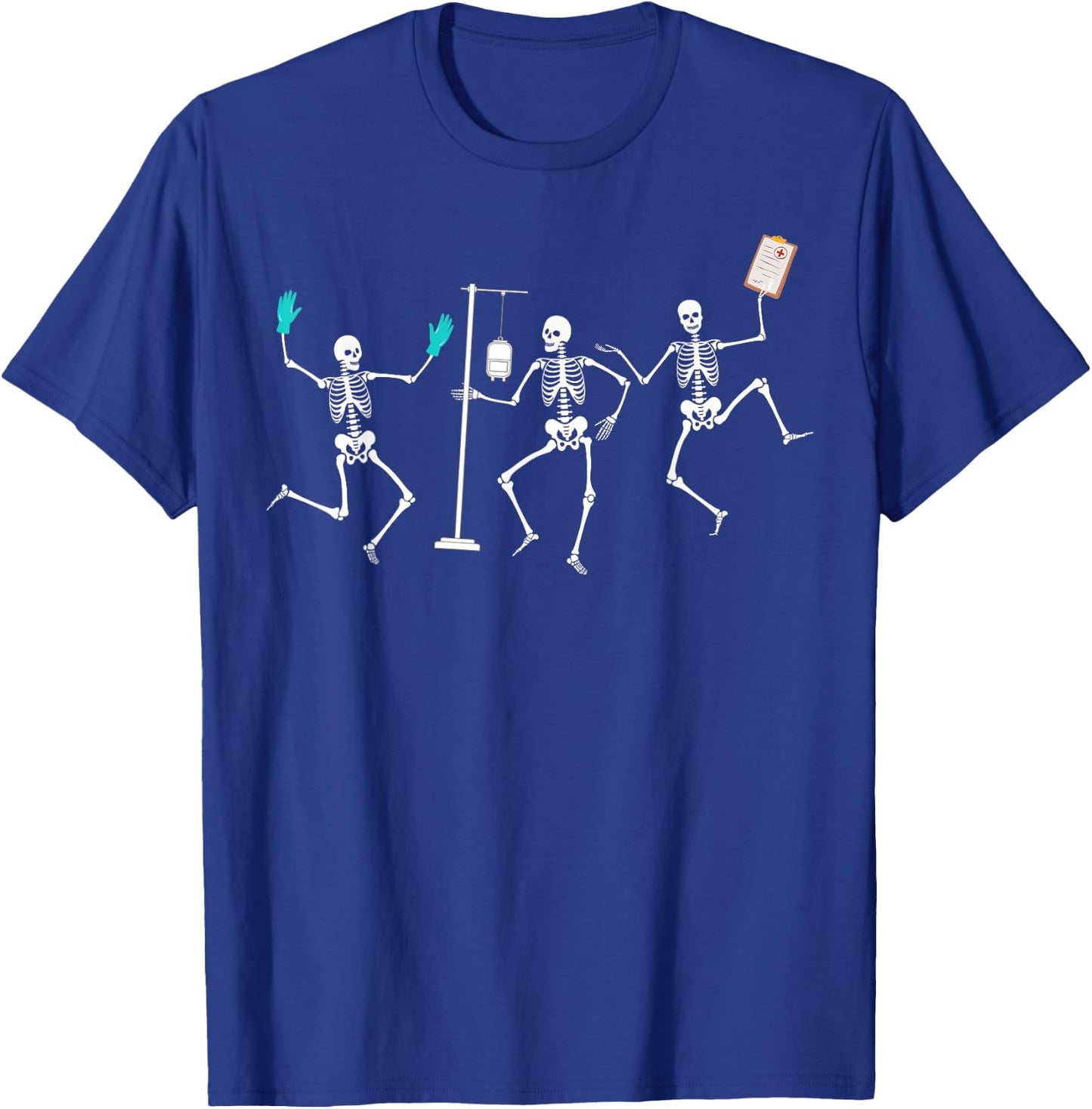 Funny Nurse Skeleton Halloween healthcare Crew Skeleton T-Shirt - T-Shirt | Royal