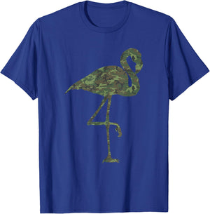 Military Flamingo Camo Print US Bird Animal Veteran Men Gift T-Shirt - T-Shirt | Royal