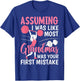 Cherished Moms Collection for Mother's Day Assuming I Was Like Most Grandmas Fitness Workout Grandma , Small, Black T-Shirt - T-Shirt | Royal