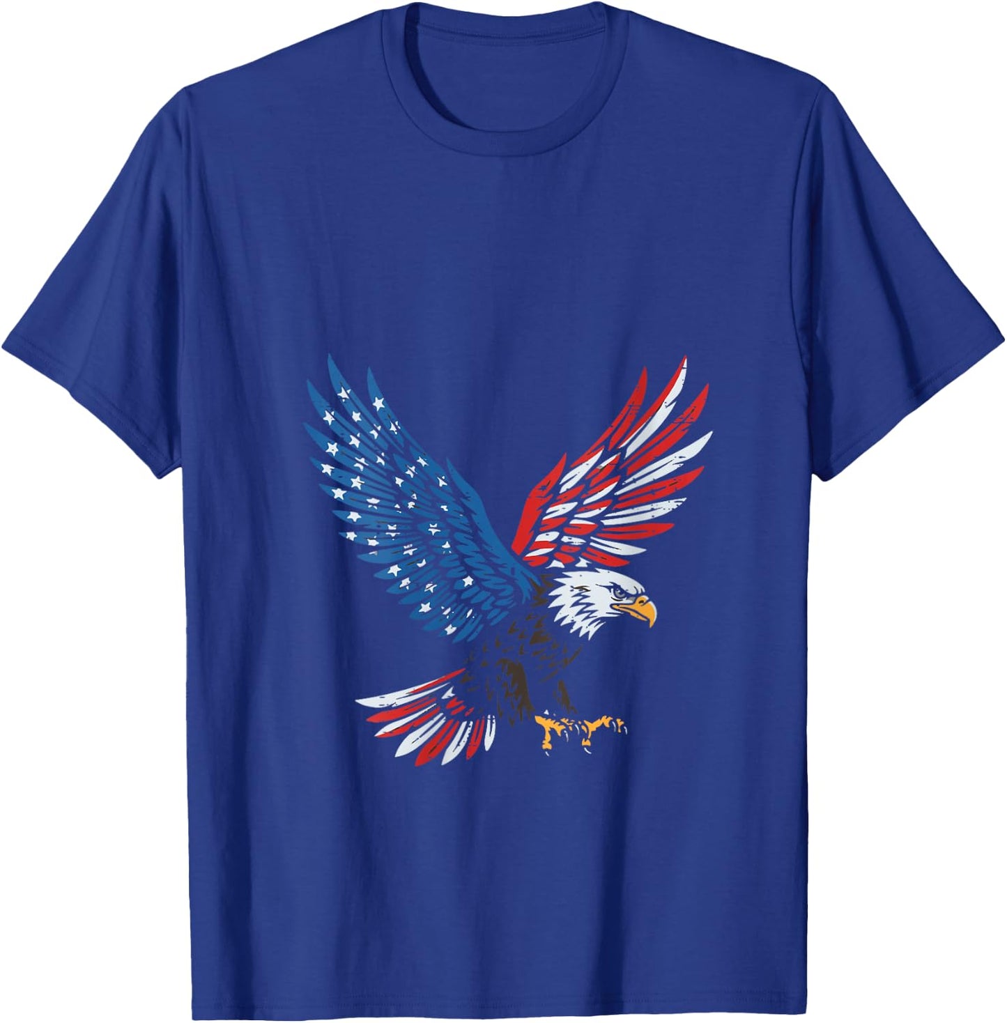 Women's 4th of July Flying Eagle US Flag Patriotic Men Women Kids V-Neck T-Shirt - T-Shirt | Royal