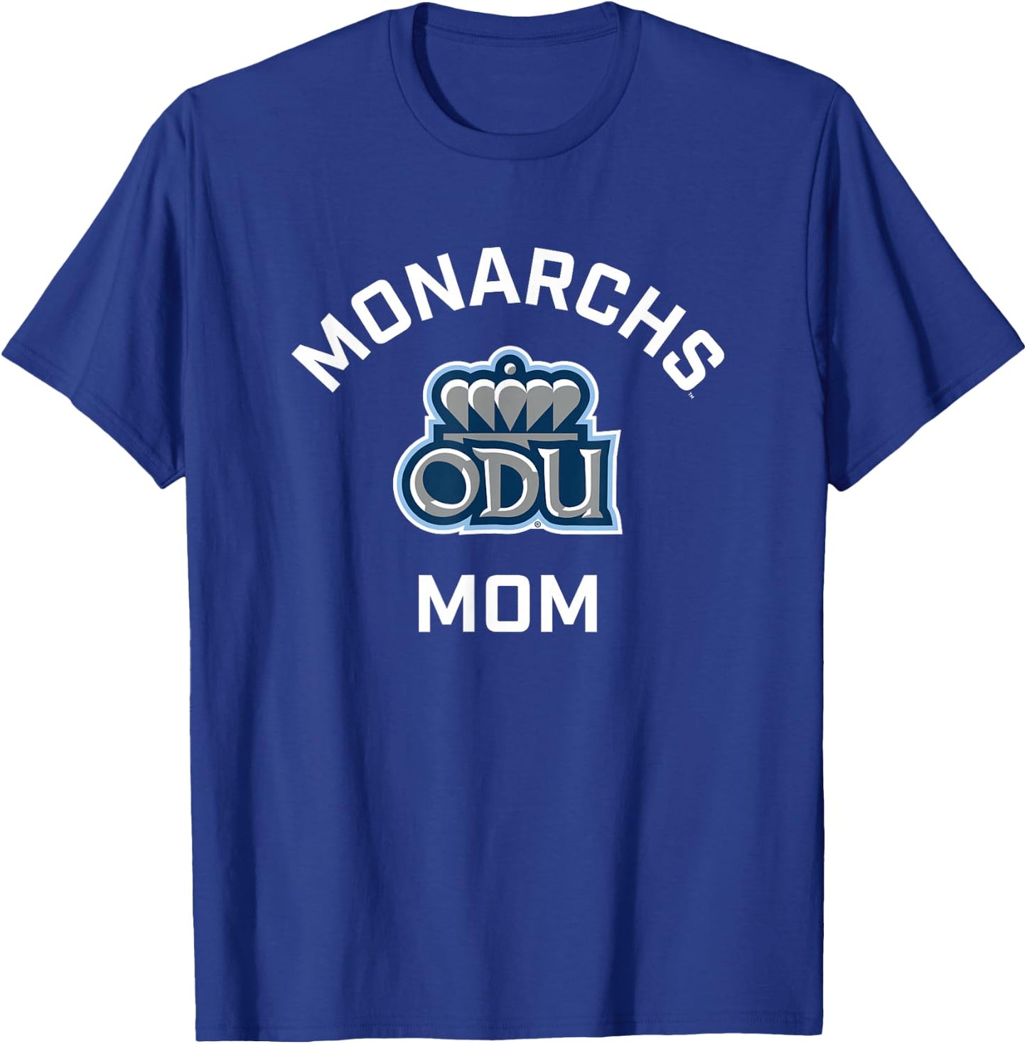 Campus Lab Old Dominion University ODU Monarchs Arched Mom - Blue, Small, -Adult, Short Sleeve, College Team T-Shirt - T-Shirt | Royal