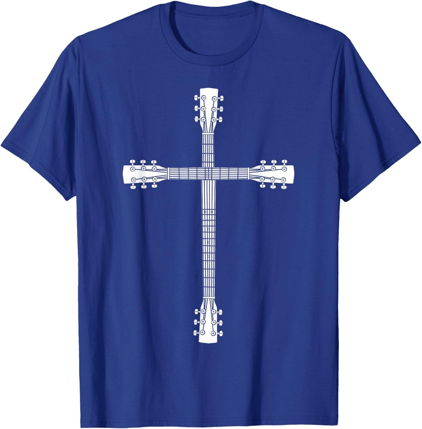 Cool Christian Guitar Cross | Funny Musician Guitarist Gift T-Shirt - T-Shirt | Royal
