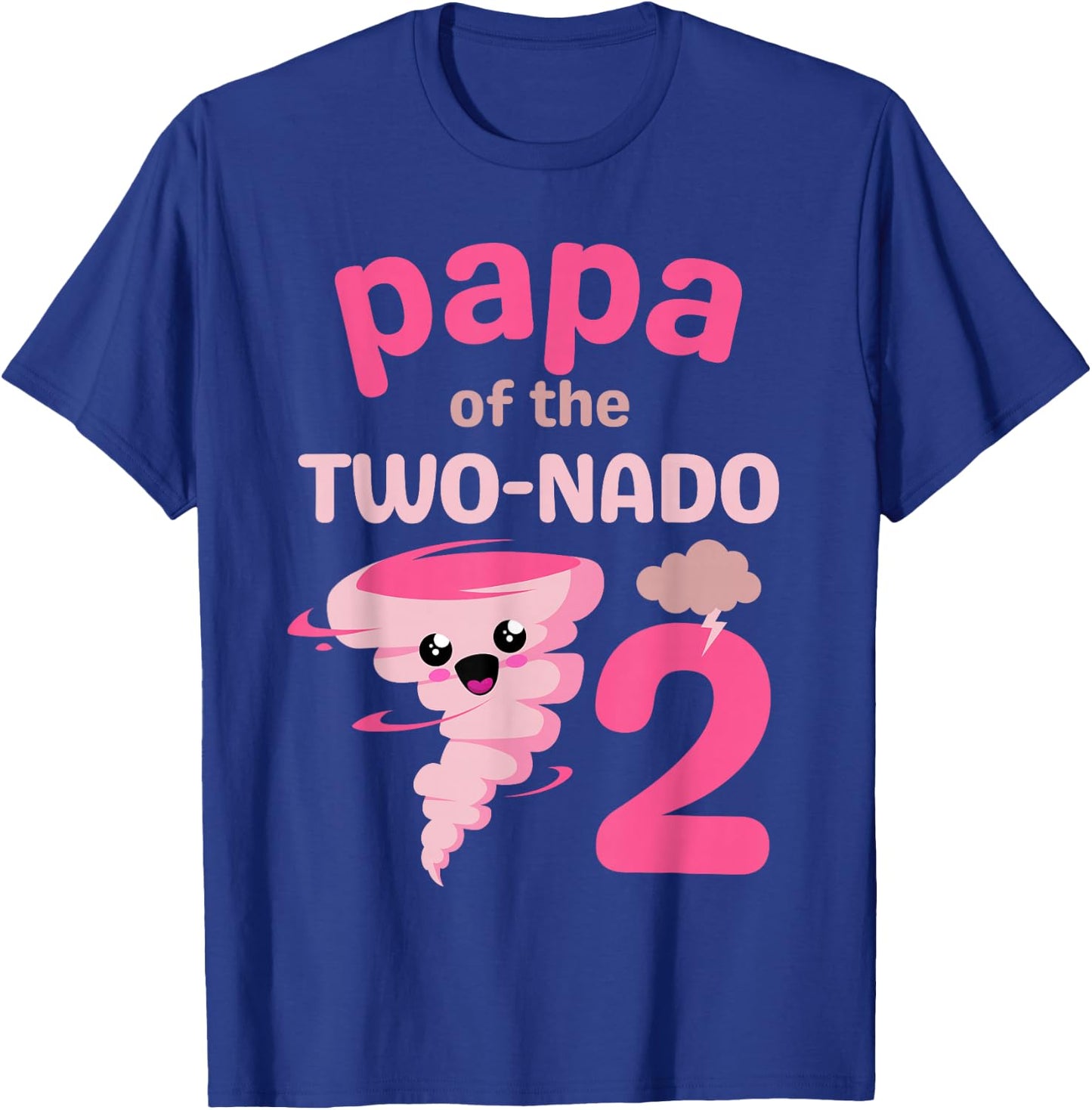 Papa of the Two-nado Tornado Theme 2nd Birthday Party Kids T-Shirt - T-Shirt | Royal