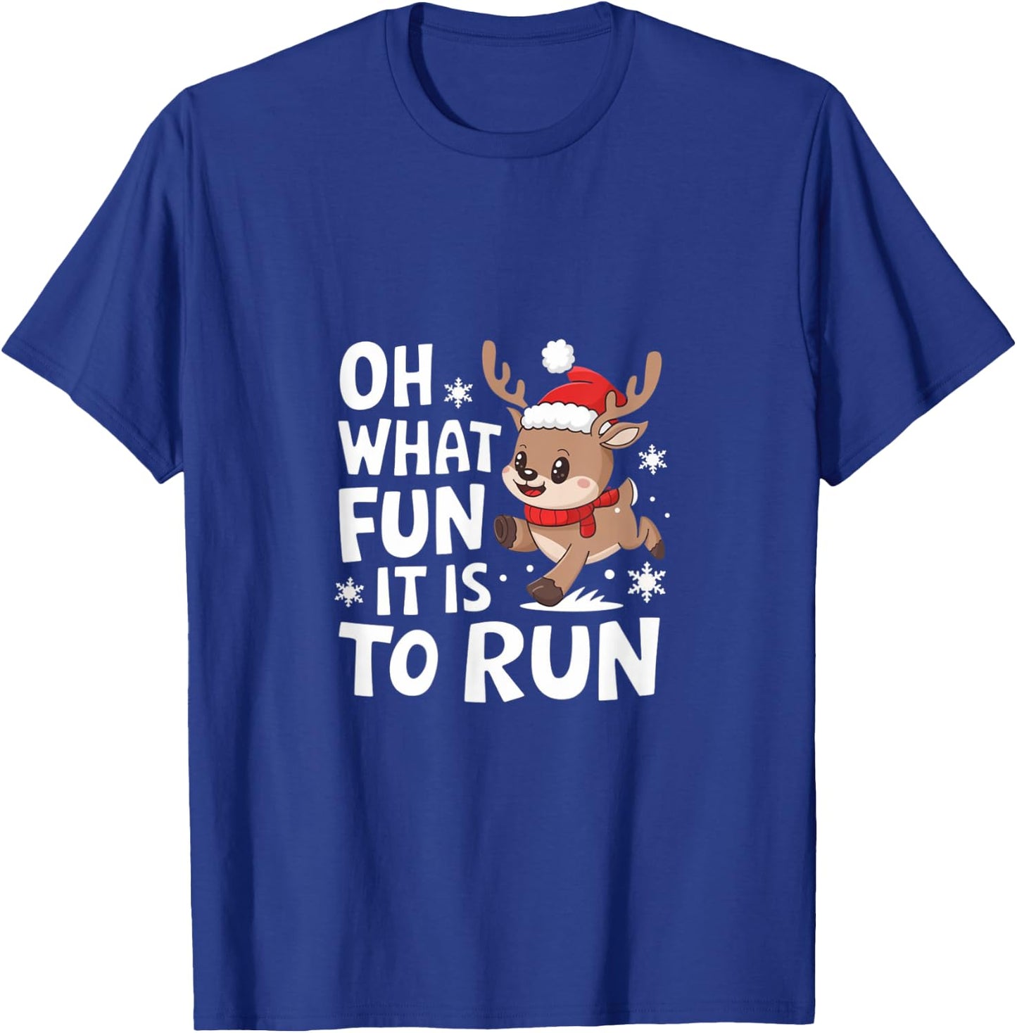 Oh What Fun It Is To Run Christmas Running T Shirt T-Shirt - T-Shirt | Royal