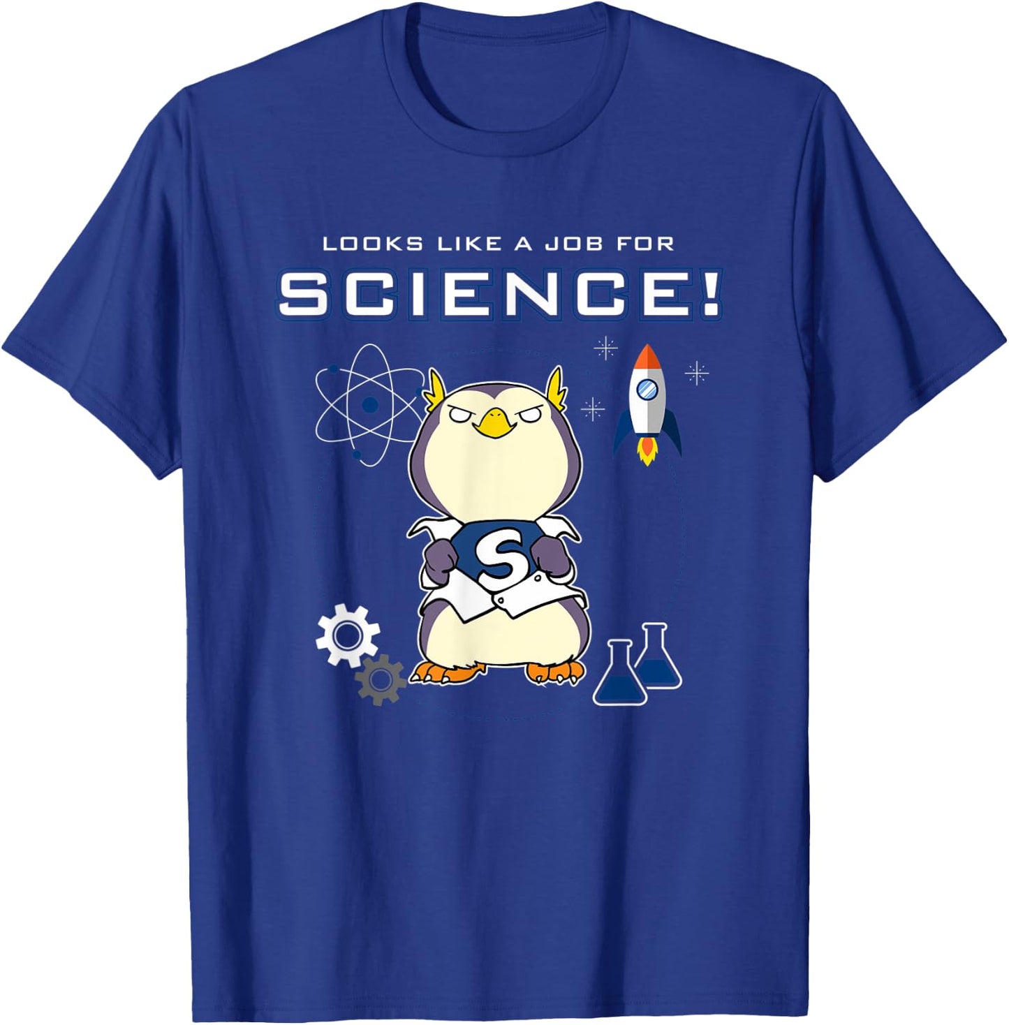Looks Like A Job For Science Funny Scientist Lab Penguin T-Shirt - T-Shirt | Royal
