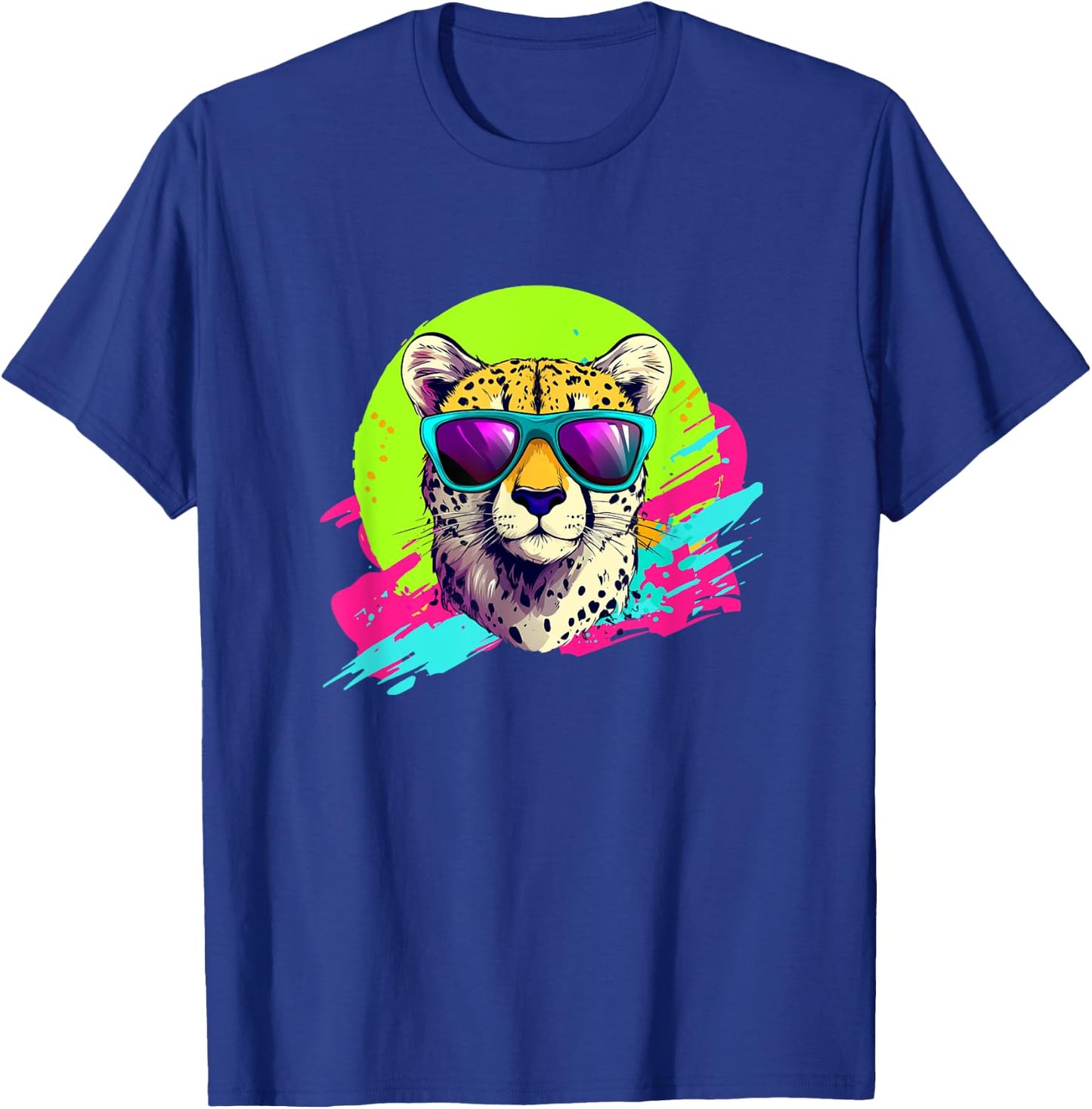 Funny Retro Vintage 80s & Cheetah Lover T-Shirt - T-Shirt | Royal