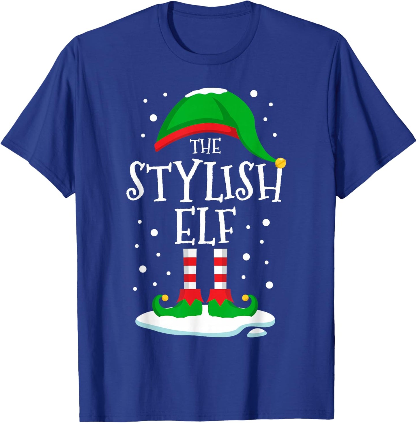 The Stylish Elf Christmas Family Matching Xmas Group Funny T-Shirt - T-Shirt | Royal