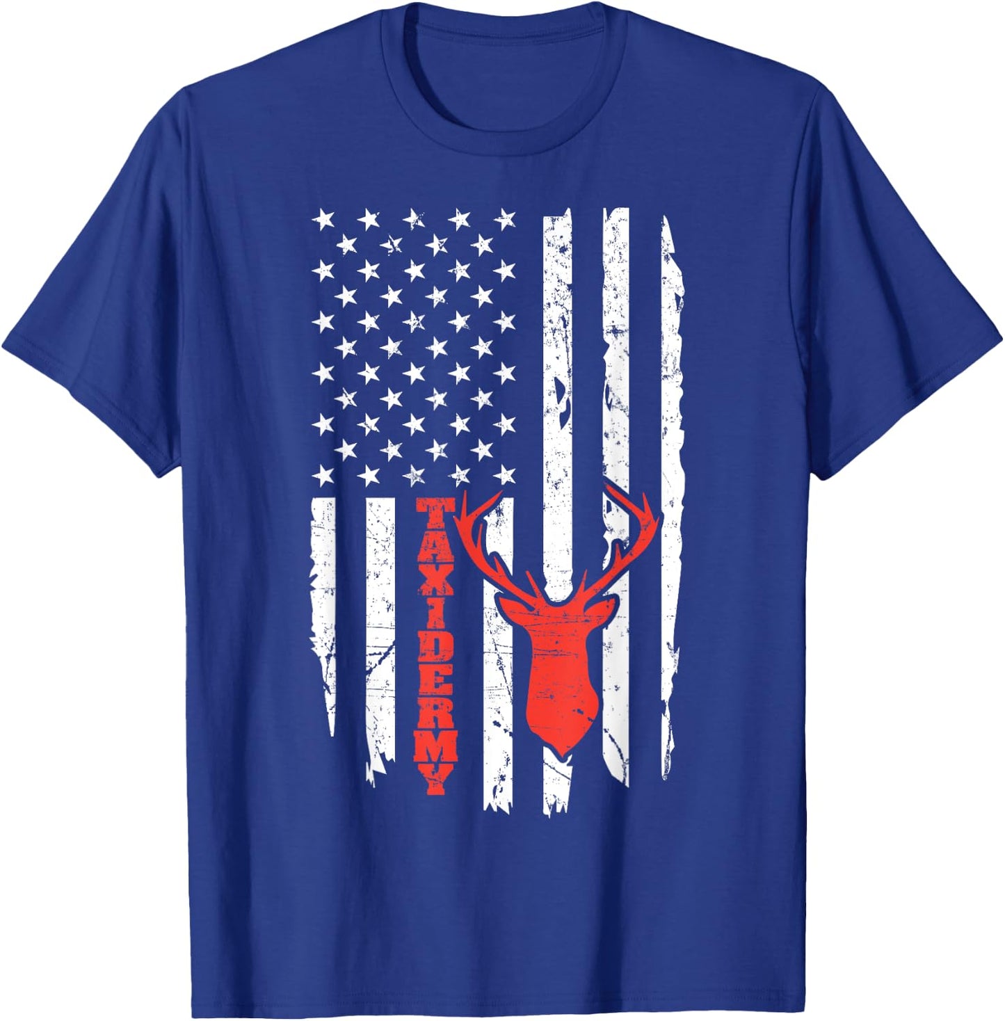 Taxidermy Deer American Flag Kids Men T-Shirt - T-Shirt | Royal