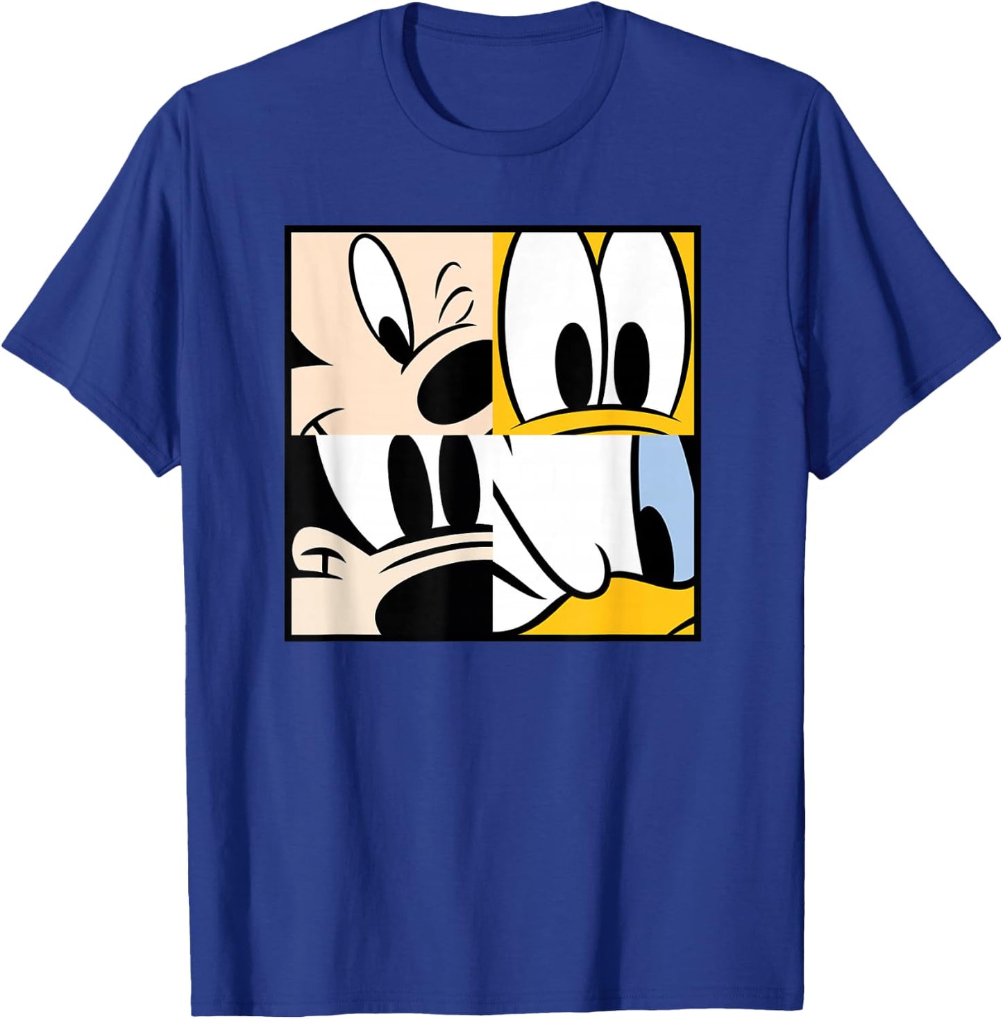 Mickey, Pluto, Goofy, & Donald Squares T-Shirt - T-Shirt | Royal