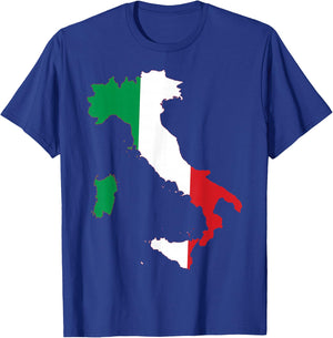 Italy Flag Heart Heartbeat for Italy Men Women Kids T-Shirt - T-Shirt | Royal