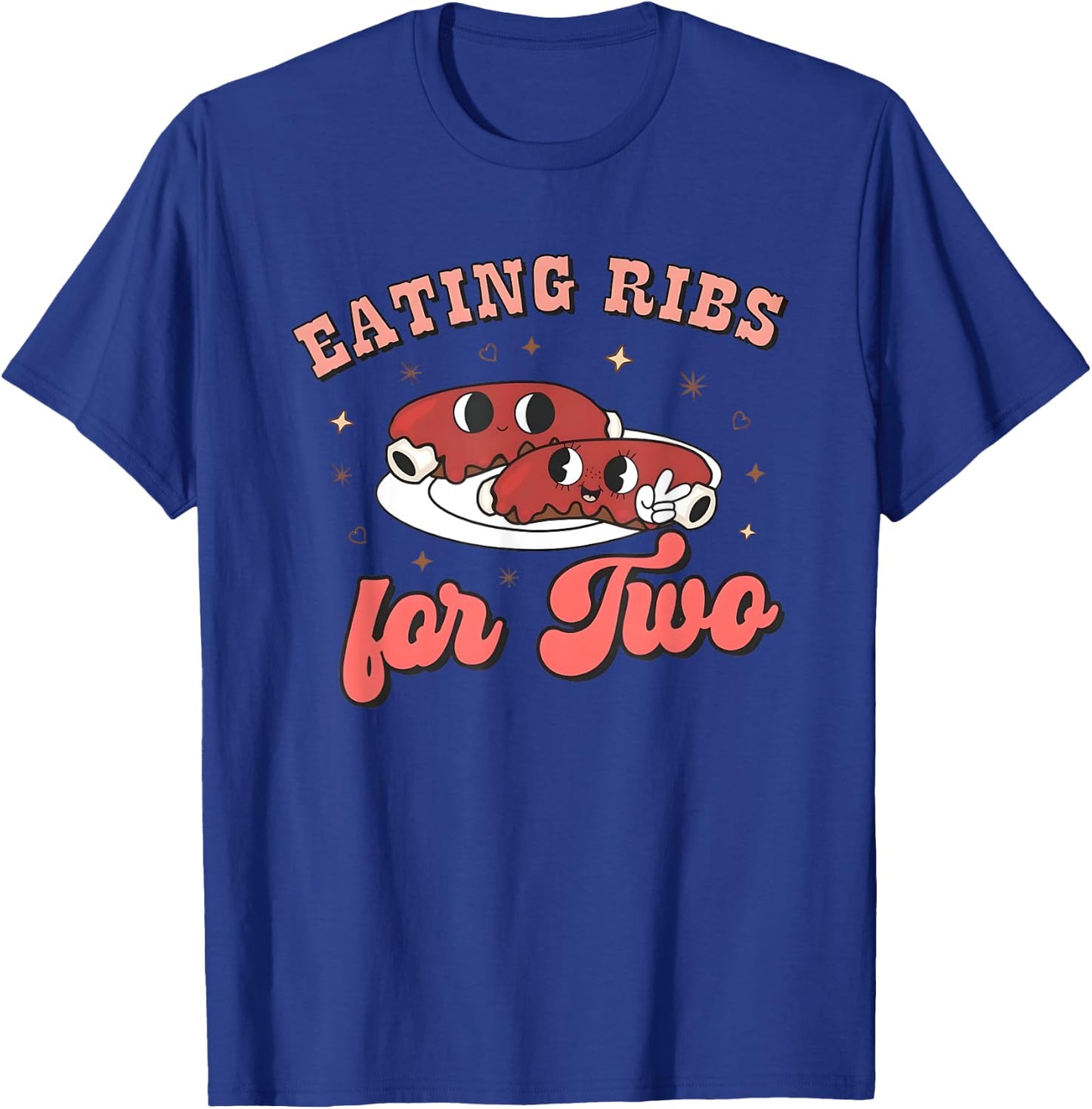 Eating Ribs for Two Pregnancy Announcement BBQ Baby Reveal T-Shirt - T-Shirt | Royal