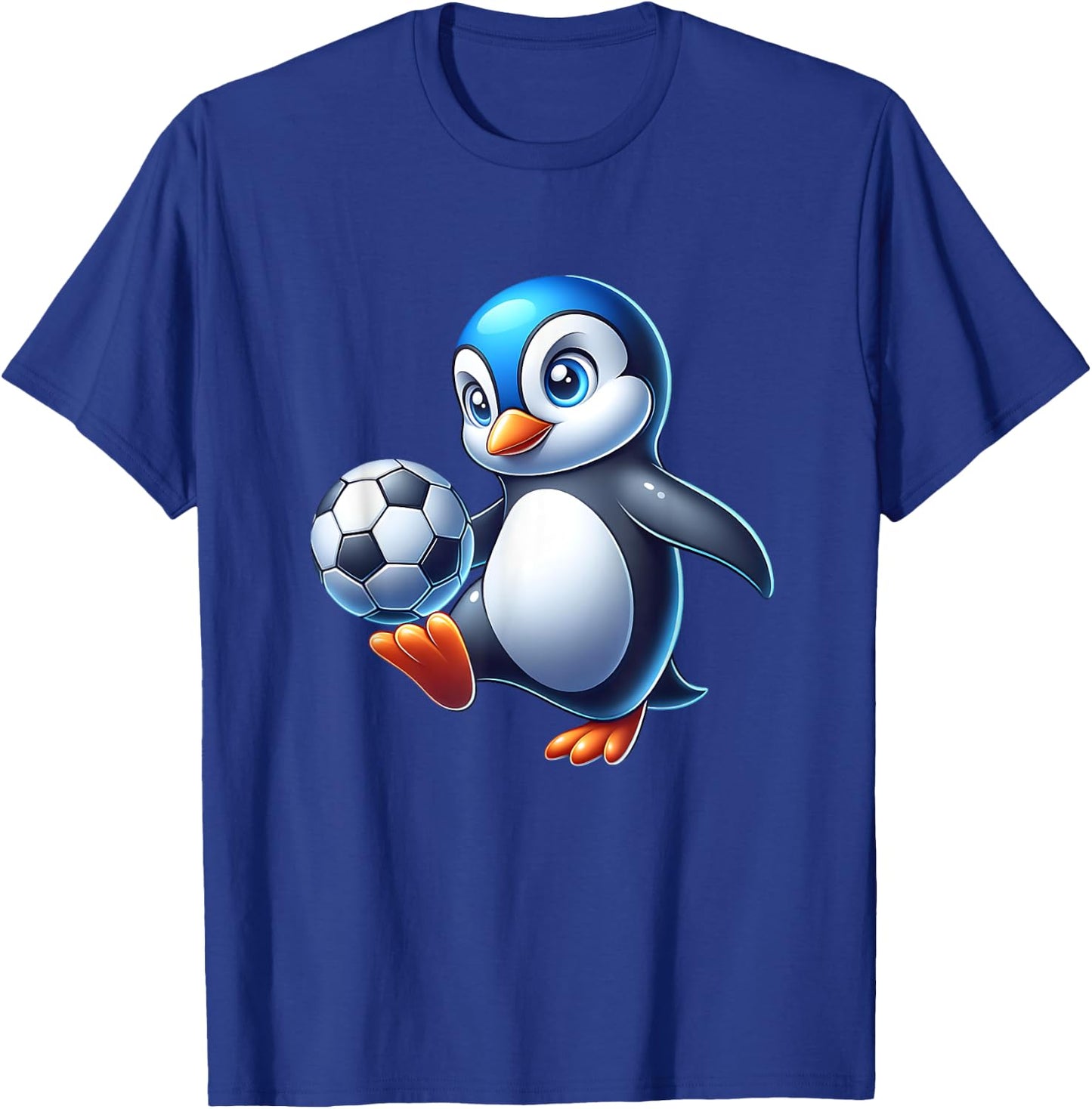 Cute Penguin Bird Soccer Ball Champion Fan T-Shirt - T-Shirt | Royal