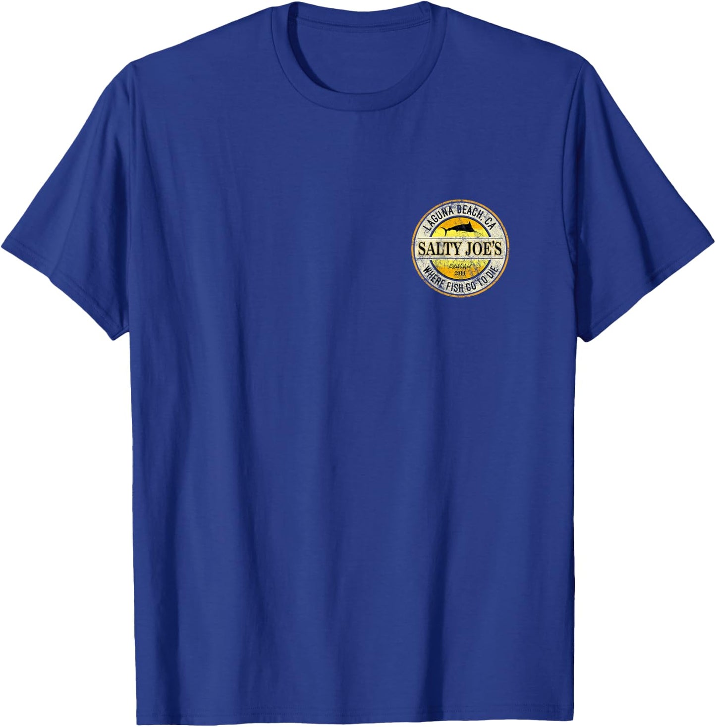 Salty Joe's Vintage Fishing Logo Graphic T-Shirt - T-Shirt | Royal