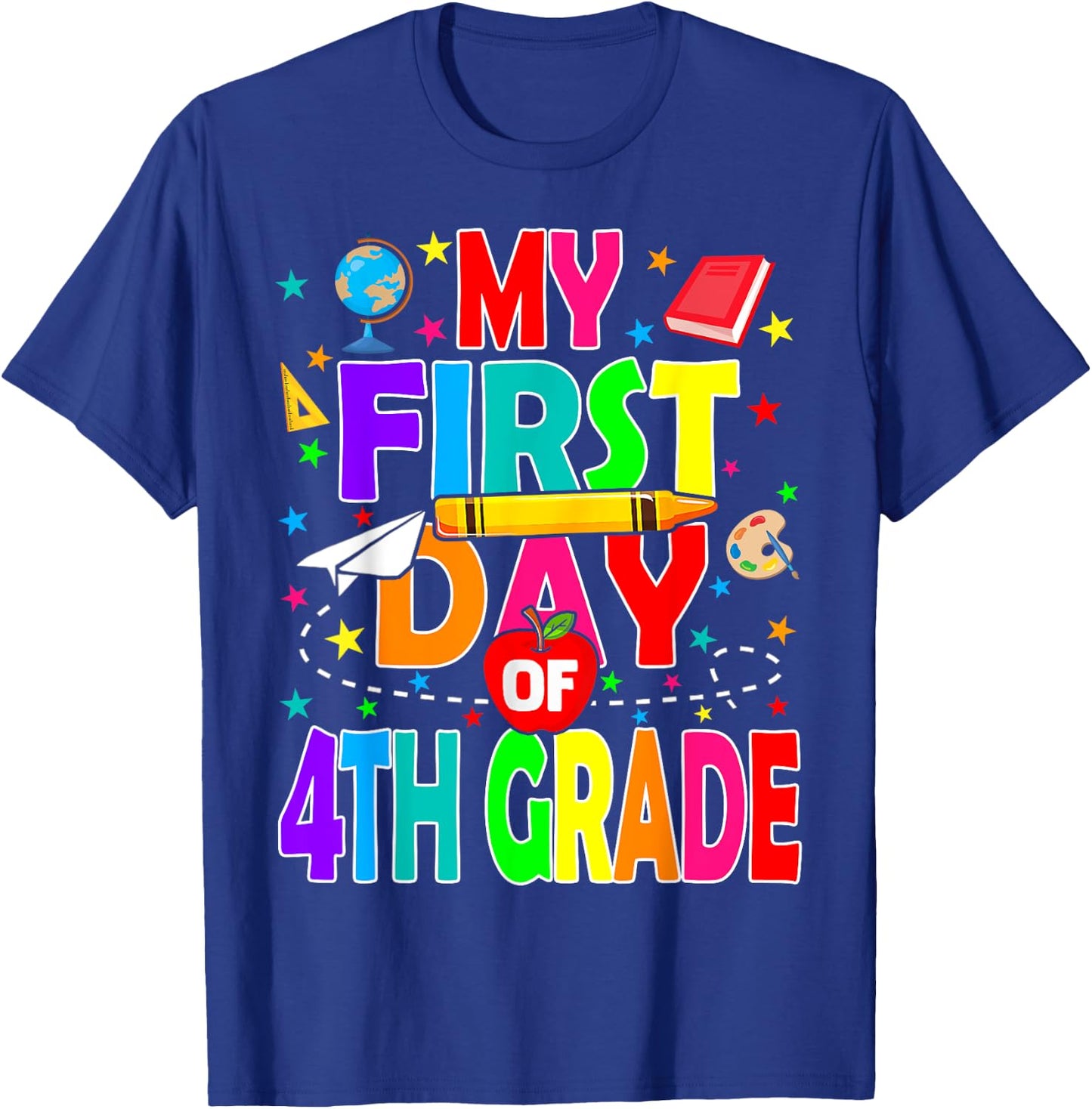 My First Day of 4th Grade Back to School Boys Kids T-Shirt - T-Shirt | Royal